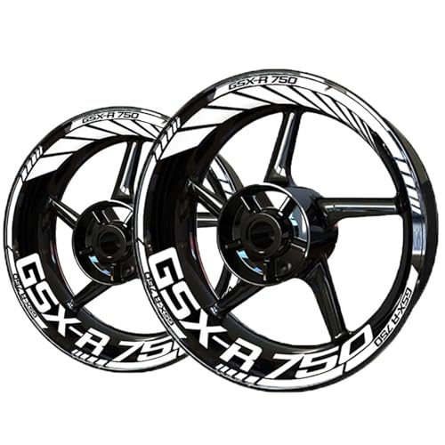 TYSMYXGS Felgenaufkleber Reflektierender Motorradfelgenaufkleber Für Suzuki GSXR750 GSXR 750 Radnabenaufkleber Abziehbilder Felgenstreifenband Radaufkleber(Farbe 5) von TYSMYXGS