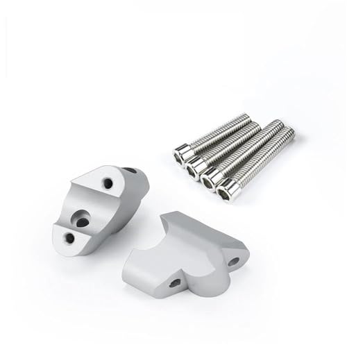 TYSMYXGS Griff Bar Lift Klemme Motorrad Lenker Riser Extend Adapter Für Ducati Multistrada V4 S Rally Pikes Peak 2021-2025 Hinten Erhöhung Halterung Heighten Adapter(Silber) von TYSMYXGS