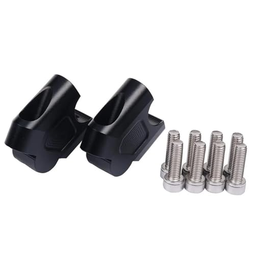 TYSMYXGS Griff Bar Lift Klemme Motorrad Lenker Riser Mount Clamp Rise Extend Adapter Für Benelli TRK 702X Back Move Montage Verlängerung Kit Heighten Adapter(SCHWARZ2) von TYSMYXGS