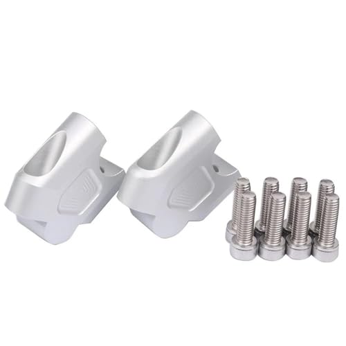 TYSMYXGS Griff Bar Lift Klemme Motorrad Lenker Riser Mount Clamp Rise Extend Adapter Für Benelli TRK 702X Back Move Montage Verlängerung Kit Heighten Adapter(Silber2) von TYSMYXGS