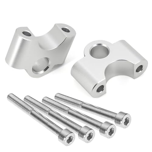 TYSMYXGS Griff Bar Lift Klemme Motorrad-Lenkererhöhung Für B&MW R 1200 GS LC R1200GS Adventure R1250GS S1000XR Lenkerklemmadapter Heighten Adapter(Silber) von TYSMYXGS