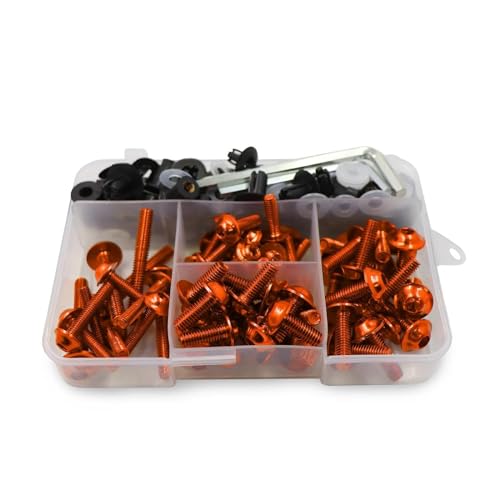 TYSMYXGS Motorrad-Schraubensatz Für Aprilia GPR250R APR250 RS660 RS125 RS250 Tuono V4 1100 RR Factory RS 50 150 Motorrad-Verkleidungsschrauben-Set(Orange) von TYSMYXGS