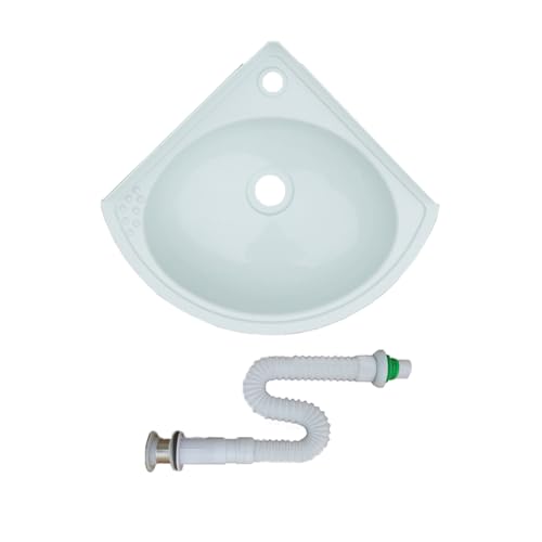 TYTFTDLD Dreieckiges Kunststoffwaschtisch, Wandwaschtisch, Mini-Waschbecken, Modernes Waschbecken, Weiß, 27,5 x 39,5 x 11 cm von TYTFTDLD