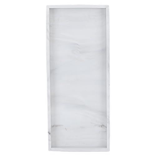 Rechteckiges Waschtischtablett, Silikon-Küchensortierteller-Tablett, Bruchsicheres Badezimmer-Tablett, Kosmetik-Organizer den Schminktisch (Marmorfarbe) von TYTOGE