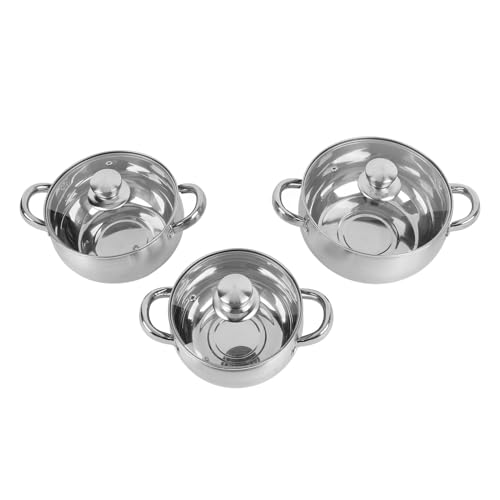 TYTOGE Edelstahl -Suppen -Topf -Set, Dicker Unterer Kochtöpfe mit Anti -Verbricht -Grifflids, Zwei Griff -Suppen -Topf -Set Zum Täglichen Kochen von TYTOGE