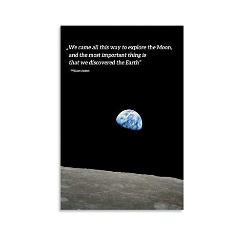 TYUGHJ Earthrise Apollo 8 Quote Leinwand Kunst Poster und Wandkunst Bilddruck Moderne Familienzimmer Dekor Poster 16x24inch(40x60cm) von TYUGHJ