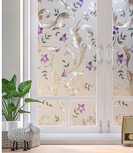 Dekorative Fensterfolie, Sichtschutzfolie, statische Glasfolie, Selbstklebende Folie, Buntglas-Anti-Uv-Fensteraufkleber, 60 x 200 cm von TYUINMG