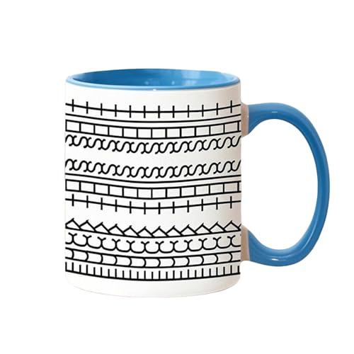 Fucks This Shit Mug, 350ML Fucks This Shit Keramik Kaffeetasse, F*ck These Shit Tee Tasse Versteckte Nachricht Kaffeebecher mit Isoliertem Henkel, für Heiße Kalte Getränke (Himmelblau) von TYUIOP