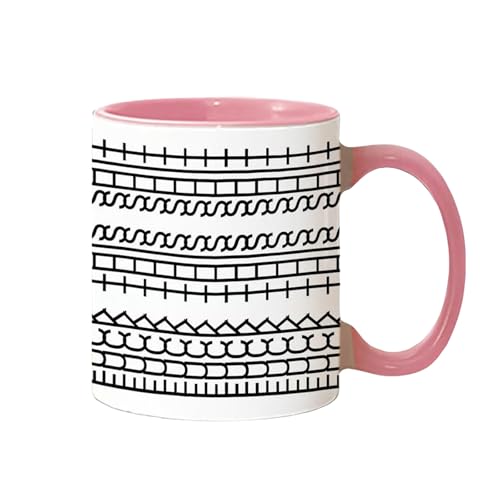 Fucks This Shit Mug, 350ML Fucks This Shit Keramik Kaffeetasse, F*ck These Shit Tee Tasse Versteckte Nachricht Kaffeebecher mit Isoliertem Henkel, für Heiße Kalte Getränke (Rosa) von TYUIOP