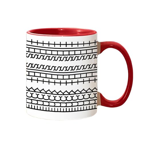 Fucks This Shit Mug, 350ML Fucks This Shit Keramik Kaffeetasse, F*ck These Shit Tee Tasse Versteckte Nachricht Kaffeebecher mit Isoliertem Henkel, für Heiße Kalte Getränke (Rot) von TYUIOP