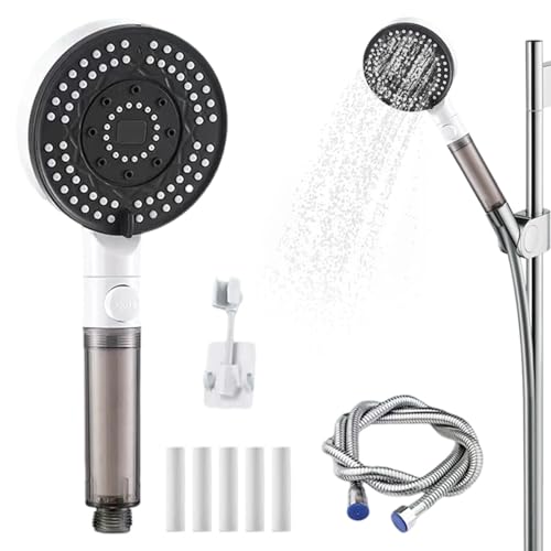 Hochdruck-Duschkopf mit 6 Strahlarten, Filtered Shower Head, Multi-functional High Pressure Shower Head with 6 Adjustable Spray Settings and Built-In Water Control Switch, for hard water von TYUIOP
