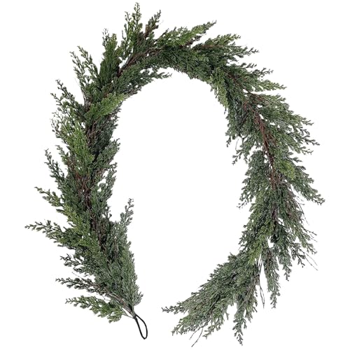 Künstliche Zeder Girlande 270cm - Weihnachtsdekoration für Kamin, Tisch, Wand - Realistisches Immergrün für Innen & Außen - Dick & Weich Girlanden für Dekoration, Weihnachten (A 180CM) von TYUIOP