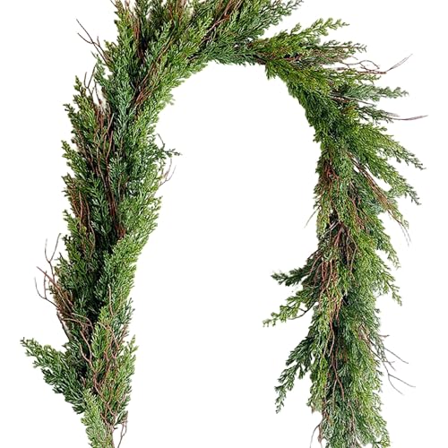Künstliche Zeder Girlande 270cm - Weihnachtsdekoration für Kamin, Tisch, Wand - Realistisches Immergrün für Innen & Außen - Dick & Weich Girlanden für Dekoration, Weihnachten (B 180CM) von TYUIOP