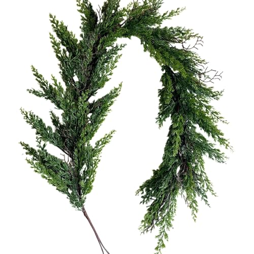 Künstliche Zeder Girlande 270cm - Weihnachtsdekoration für Kamin, Tisch, Wand - Realistisches Immergrün für Innen & Außen - Dick & Weich Girlanden für Dekoration, Weihnachten (C 150CM) von TYUIOP