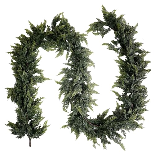 Künstliche Zeder Girlande 270cm - Weihnachtsdekoration für Kamin, Tisch, Wand - Realistisches Immergrün für Innen & Außen - Dick & Weich Girlanden für Dekoration, Weihnachten (D 270CM) von TYUIOP