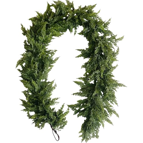 Künstliche Zeder Girlande 270cm - Weihnachtsdekoration für Kamin, Tisch, Wand - Realistisches Immergrün für Innen & Außen - Dick & Weich Girlanden für Dekoration, Weihnachten (E 180CM) von TYUIOP