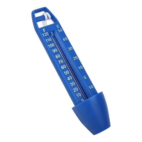 Schwimmbad Thermometer 0-50°C - Schwimmendes Wasserthermometer mit Seil | Temperaturmesser Wasserdichtes Messgerät | Für Pool, Spa, Whirlpool & Aquariumteich, Blau von TYUIOP