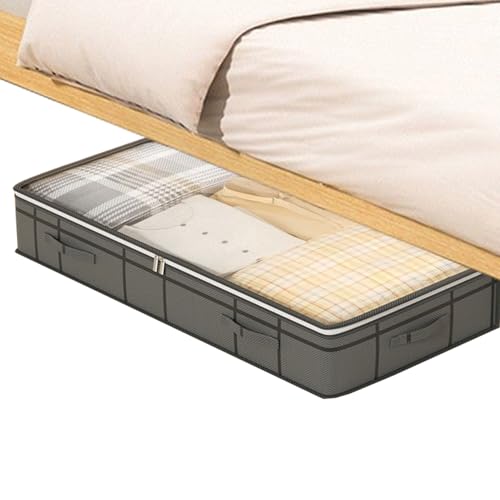 TYUKXJH Aufbewahrung unter dem Bett, 90 l, Aufbewahrungsboxen für Kleidung unter dem Bett, Schubladen, Organizer in Tasche mit transparentem Deckel, für Schlafzimmer, Schrank, Schlafsaal, Wohnung von TYUKXJH
