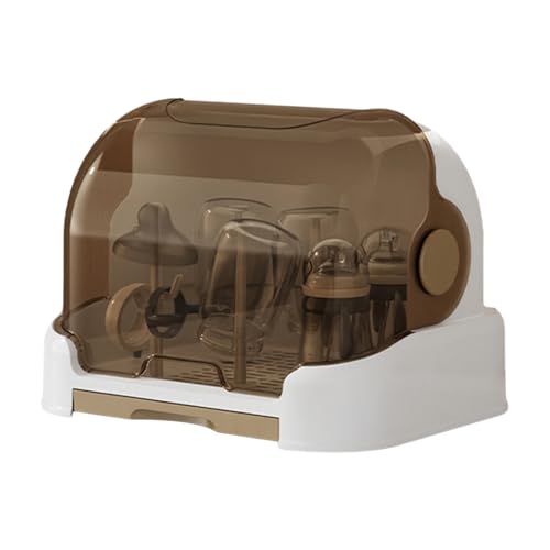 TYUKXJH Flaschenhalter für Babys mit Abtropfgestell, 31,5 x 25,5 cm, Abtropfgestell für Babyflaschen, Flaschenhalter, Flaschentrockner für Babys, Aufbewahrungsbox für Flaschen mit Deckel von TYUKXJH