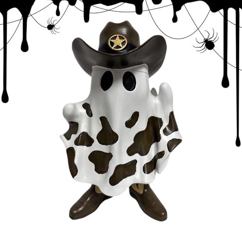 TYUKXJH Geisterstatue | Geist Cowboy mit Stiefel- und Hut- – Dekoration für den Innen- und Außenbereich, für Kamin, Garten, , Haus, aus Kunstharz von TYUKXJH