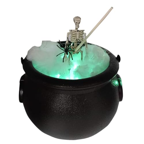 TYUKXJH Halloween- | Kesseldekorationen für Halloween mit einem Skelett und LED-Lichtern – schwarze Hexenschale, gruseliges Zubehör für Kamin, Schreibtisch, Tisch, Küche, Schlafzimmer TYUKXJH Halloween- | Kesseldekorationen für Halloween mit einem Skelett und LED-Lichtern – schwarze Hexenschale, gruseliges Zubehör für Kamin, Schreibtisch, Tisch, Küche, Schlafzimmer von TYUKXJH
