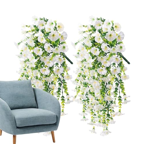 TYUKXJH Künstliche Petunien | Künstliche Seidenblumen Petunien – wetterfest, 2 Stück, für Blumenkasten, Fensterbox, , Vase, Terrasse, Garten, von TYUKXJH