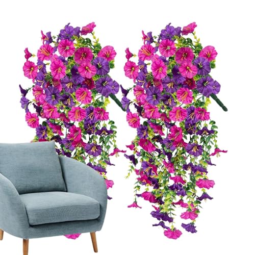 TYUKXJH Künstliche Petunien für den Außenbereich, künstliche Petunien – zeitlos, wetterfest, 2 Stück für Balkon, Blumenkasten, Allee, Veranda, Topf oder Gärtner, Vase von TYUKXJH