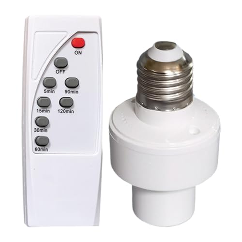 TYUKXJH Lampenfassung mit Fernbedienung, E27-Fassung, Timer-Funktion, Basis für kabellose Lampe, für Deckenleuchte, Treppenhaus, Wohnzimmer und Schrank von TYUKXJH