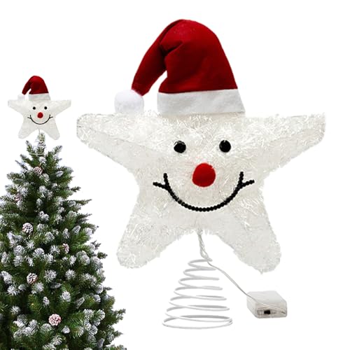 TYUKXJH Leuchtender Stern für Weihnachtsbaum, Tannenzapfen in Sternform mit fünf Zweigen – Innendekoration, batteriebetrieben, für Party, Geburtstag, Esstisch, Buffet, Neujahr von TYUKXJH