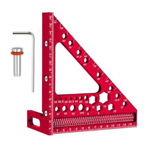 TYUKXJH Mehrwinkel-Messlineal | Tischlerwinkel mit mehreren Winkeln, schnelles Lineal für Holzbearbeitung | Messmesser für Maschinisten, Ingenieure, Markierungen | Möbelherstellung von TYUKXJH