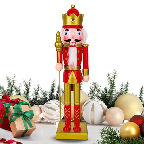 TYUKXJH Nussknacker Weihnachtssoldat – Spielzeug Nussknacker Soldat aus Holz | Statue Mittelstück für Theke, Kamin, , Fenster, Arbeitsplatte, Küche von TYUKXJH