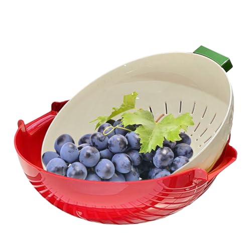 TYUKXJH Obstreinigungsschale, Abtropfschale für , Sieb und Abtropfgestell, Wasch- und Reinigungswerkzeug, Küchenzubehör für Beeren, Pasta, , Picknick, Camping von TYUKXJH