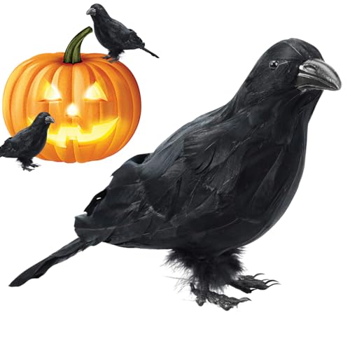 TYUKXJH Schwarze Krähen Halloween – Figur Köder für den Außenbereich, Dekofigur Vogel Tier für , Garten, Außenbereich von TYUKXJH