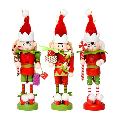 TYUKXJH Weihnachts-Nussknacker-Ornamente | Festliche Nussknacker-Figuren 13 cm | Holzornamente für Tischdekoration Büro Kamin Fenster Weihnachtsbaum von TYUKXJH