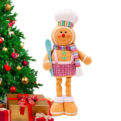 TYUKXJH Weihnachtsdekoration, Lebkuchenornamente, Gingerbread – Figur mit einziehbaren Beinen, waschbar, für Regale, Garten, Büro, Tisch, Klassenzimmer, Fenster von TYUKXJH