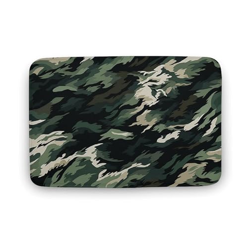 Badezimmerteppich, 50 x 80 cm, Tigerstreifen, Camouflage, Badematte für Badezimmer, saugfähige Duschmatten, rutschfeste Bodenmatte, schnell trocknend, Badteppich für Schlafzimmer, Küche, Waschbecken Badezimmerteppich, 50 x 80 cm, Tigerstreifen, Camouflage, Badematte für Badezimmer, saugfähige Duschmatten, rutschfeste Bodenmatte, schnell trocknend, Badteppich für Schlafzimmer, Küche, Waschbecken von TYULN