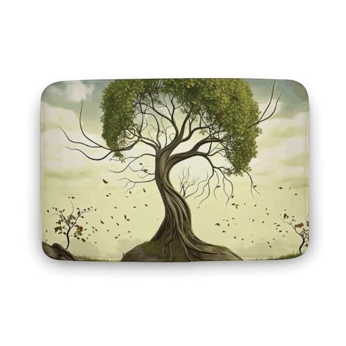 Badezimmerteppich, Bäume, Badematte für Badezimmer, saugfähig, rutschfeste Bodenmatte, schnell trocknend, Badteppich für Schlafzimmer, Küche, Waschbecken, Badewannenrand, 40 x 60 cm Badezimmerteppich, Bäume, Badematte für Badezimmer, saugfähig, rutschfeste Bodenmatte, schnell trocknend, Badteppich für Schlafzimmer, Küche, Waschbecken, Badewannenrand, 40 x 60 cm von TYULN