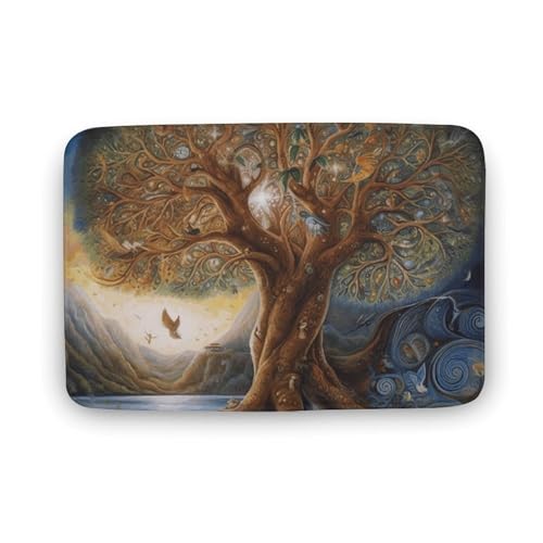 Badezimmerteppich, Baum des Lebens, Badematte für Badezimmer, saugfähige Duschmatten, rutschfeste Bodenmatte, schnell trocknend, Badteppich für Schlafzimmer, Küche, Waschbecken, Badewannenrand, 50 x Badezimmerteppich, Baum des Lebens, Badematte für Badezimmer, saugfähige Duschmatten, rutschfeste Bodenmatte, schnell trocknend, Badteppich für Schlafzimmer, Küche, Waschbecken, Badewannenrand, 50 x von TYULN