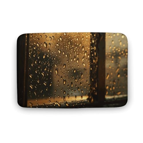 TYULN Badezimmerteppich, 40 x 60 cm, Regen trifft das Fenster, Badematte für Badezimmer, saugfähige Duschmatten, rutschfeste Bodenmatte, schnell trocknend, Badteppich für Schlafzimmer, Küche TYULN Badezimmerteppich, 40 x 60 cm, Regen trifft das Fenster, Badematte für Badezimmer, saugfähige Duschmatten, rutschfeste Bodenmatte, schnell trocknend, Badteppich für Schlafzimmer, Küche von TYULN