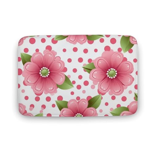 TYULN Badezimmerteppich, 40 x 60 cm, gepunktet, Blumen-Badematte für Badezimmer, saugfähige Duschmatten, rutschfeste Bodenmatte, schnell trocknend, Badteppich für Schlafzimmer, Küche, Waschbecken TYULN Badezimmerteppich, 40 x 60 cm, gepunktet, Blumen-Badematte für Badezimmer, saugfähige Duschmatten, rutschfeste Bodenmatte, schnell trocknend, Badteppich für Schlafzimmer, Küche, Waschbecken von TYULN