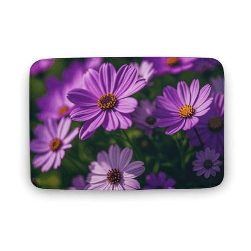 TYULN Badezimmerteppich, 40 x 60 cm, mit violetten Blumen, Badematte für Badezimmer, saugfähige Duschmatten, rutschfeste Bodenmatte, schnell trocknend, Badteppich für Schlafzimmer, Küche, Waschbecken TYULN Badezimmerteppich, 40 x 60 cm, mit violetten Blumen, Badematte für Badezimmer, saugfähige Duschmatten, rutschfeste Bodenmatte, schnell trocknend, Badteppich für Schlafzimmer, Küche, Waschbecken von TYULN