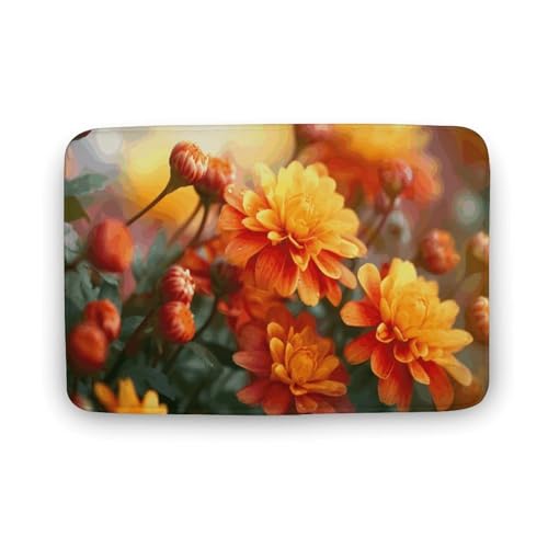 TYULN Badezimmerteppich, 50 x 80 cm, Herbstblumen, Badematte für Badezimmer, saugfähig, rutschfeste Bodenmatte, schnell trocknend, Badteppich für Schlafzimmer, Küche, Waschbecken, Badewannenrand TYULN Badezimmerteppich, 50 x 80 cm, Herbstblumen, Badematte für Badezimmer, saugfähig, rutschfeste Bodenmatte, schnell trocknend, Badteppich für Schlafzimmer, Küche, Waschbecken, Badewannenrand von TYULN
