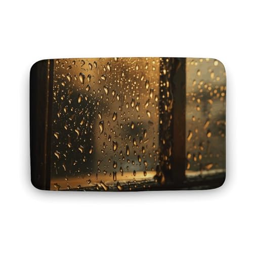 TYULN Badezimmerteppich, 50 x 80 cm, Regen trifft das Fenster, Badematte für Badezimmer, saugfähige Duschmatten, rutschfeste Bodenmatte, schnell trocknend, Badteppich für Schlafzimmer, Küche TYULN Badezimmerteppich, 50 x 80 cm, Regen trifft das Fenster, Badematte für Badezimmer, saugfähige Duschmatten, rutschfeste Bodenmatte, schnell trocknend, Badteppich für Schlafzimmer, Küche von TYULN