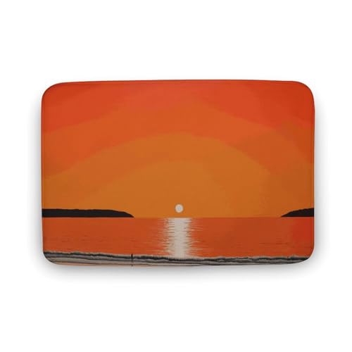 TYULN Badezimmerteppich, 50 x 80 cm, Sonnenuntergang über Wasser, Badematte für Badezimmer, saugfähig, rutschfeste Bodenmatte, schnell trocknend, Badteppich für Schlafzimmer, Küche, Waschbecken TYULN Badezimmerteppich, 50 x 80 cm, Sonnenuntergang über Wasser, Badematte für Badezimmer, saugfähig, rutschfeste Bodenmatte, schnell trocknend, Badteppich für Schlafzimmer, Küche, Waschbecken von TYULN