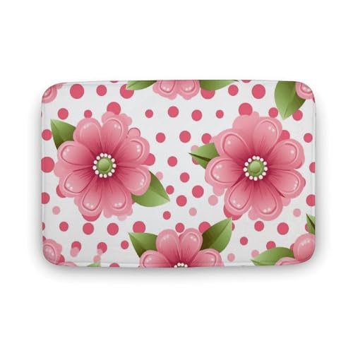 TYULN Badezimmerteppich, 50 x 80 cm, gepunktet, Blumen-Badematte für Badezimmer, saugfähige Duschmatten, rutschfeste Bodenmatte, schnell trocknend, Badteppich für Schlafzimmer, Küche, Waschbecken TYULN Badezimmerteppich, 50 x 80 cm, gepunktet, Blumen-Badematte für Badezimmer, saugfähige Duschmatten, rutschfeste Bodenmatte, schnell trocknend, Badteppich für Schlafzimmer, Küche, Waschbecken von TYULN