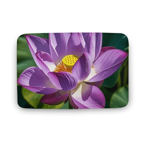 TYULN Badezimmerteppich, 50 x 80 cm, violette Blume, Badematte für Badezimmer, saugfähige Duschmatten, rutschfeste Bodenmatte, schnell trocknend, Badteppich für Schlafzimmer, Küche, Waschbecken von TYULN