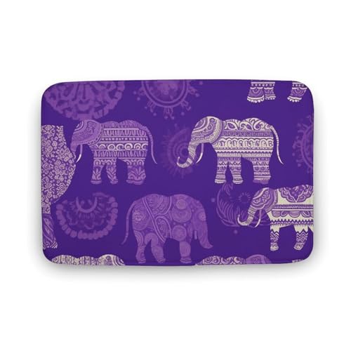 TYULN Badezimmerteppich, Elefant, saugfähig, rutschfest, schnell trocknend, für Schlafzimmer, Küche, Waschbecken, Badewannenrand, 40 x 60 cm, Violett TYULN Badezimmerteppich, Elefant, saugfähig, rutschfest, schnell trocknend, für Schlafzimmer, Küche, Waschbecken, Badewannenrand, 40 x 60 cm, Violett von TYULN