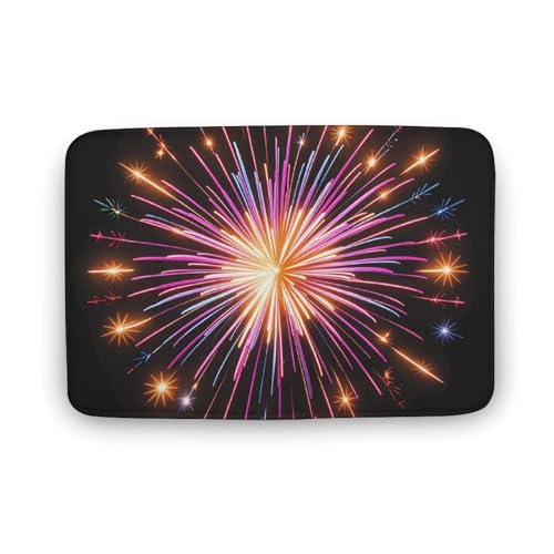TYULN Badezimmerteppich, Explosionsfeuerwerk, 3D-Badematte für Badezimmer, saugfähige Duschmatten, rutschfeste Bodenmatte, schnell trocknend, Badteppich für Schlafzimmer, Küche, Waschbecken TYULN Badezimmerteppich, Explosionsfeuerwerk, 3D-Badematte für Badezimmer, saugfähige Duschmatten, rutschfeste Bodenmatte, schnell trocknend, Badteppich für Schlafzimmer, Küche, Waschbecken von TYULN