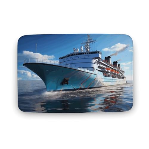TYULN Badezimmerteppich, Fährboot, Badematte für Badezimmer, saugfähig, rutschfest, schnell trocknend, Badteppich für Schlafzimmer, Küche, Waschbecken, Badewannenrand, 40 x 60 cm TYULN Badezimmerteppich, Fährboot, Badematte für Badezimmer, saugfähig, rutschfest, schnell trocknend, Badteppich für Schlafzimmer, Küche, Waschbecken, Badewannenrand, 40 x 60 cm von TYULN