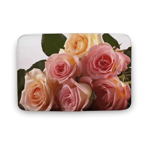 TYULN Badezimmerteppich, Motiv: Rosen, Blumen, Badematte für Badezimmer, saugfähig, rutschfest, schnell trocknend, Badteppich für Schlafzimmer, Küche, Waschbecken, Badewannenrand, 40 x 60 cm TYULN Badezimmerteppich, Motiv: Rosen, Blumen, Badematte für Badezimmer, saugfähig, rutschfest, schnell trocknend, Badteppich für Schlafzimmer, Küche, Waschbecken, Badewannenrand, 40 x 60 cm von TYULN